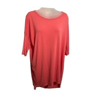 LulaRoe Irma Top Peach Drop Shoulder Tunic Round Neck